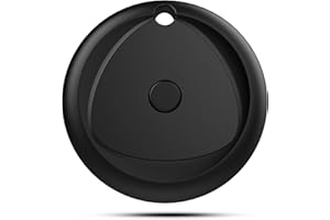 Raykit Smart Air Tag Tracker，Localizador GPS Bluetooth Compatible con Apple Buscar(Sólo iOS, Android no Compatible), Key Finder Batería Reemplazable, (Plata Negra, 1)