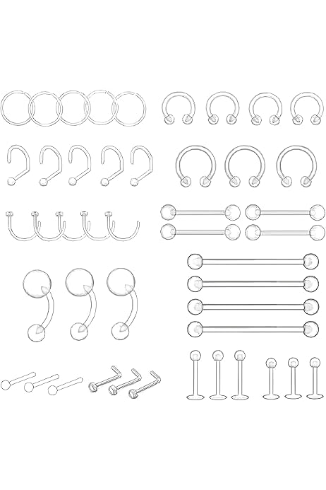 10 Piercing Labbro 16G - Retainer In Acciaio Inox Per Labbra E Orecchio - Foto 10