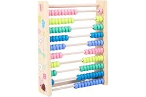 Falafoty Ábaco de Madera para Niños Juguete de Contando, Juguete Educativo Montessori, Ábaco Niños Primaria Ayuda Aritmética Contar y Calcular, Juguete de Aprendizaje de Matemáticas Juego De Cuentas