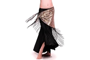 ROYAL SMEELA Foulard Danse du Ventre Femme Ceinture Danse Orientale Gland Paon Foulards Jupe Portefeuille Triangle Danse du Ventre Costume Vêtements
