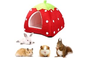 BANGMINDA Kleintierbett Kuschelbett, Multifunktional Kleintier-Winterhaus, Warm Plüsch Baumwolle Tierbett Schlafen Bett Höhle Zubehör mit herausnehmbarer Matte für Hamster Meerschweinchen Chinchilla Ratten