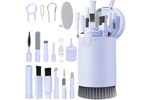 NICEKOOL 20 in 1 Kit Pulizia per Airpods Penna Pulisci Auricolari - Soft Keyboard Cleaner Brush Multifunzione Polvere Spazzola Estrattore per Tastiera Pulizia, Viola