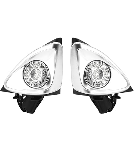 Couvercles Haut-parleur Voiture Acier Inoxydable Brillant - Pour Mercedes Classe E/C/GLC W213 W205 - Lot De 4