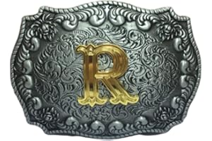 COOLLA Belt Buckle for Men- Initial Letters ABCDEFG to Z Western Rodeo Texas Cowboy Large Belt Buckles
