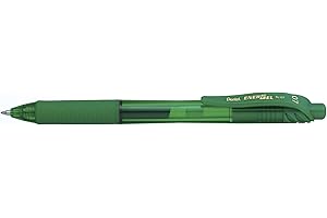 Pentel BL107-DX - Bolígrafo Energel retráctil con punta de bola. Escritura en color verde