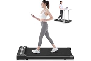 HOMEFITNESSCODE Tapis roulant elettrico, 1-10 km/h, 2 modalità di controllo, Tapis roulant salvaspazio, 2.5 HP, MSI Blueplayer, Carico massimo di 120 kg, Walking pad