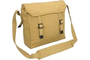 OUTDOOR WORLD BE ACTIVE Outdoor World Canvas Messenger Lunch Bag - Unisex Shoulder Bag - Vintage Military Style Satchel Bag for Work, Sport, School, Travel - Adjustable Shoulder Strap Haversack Crossbody Bag