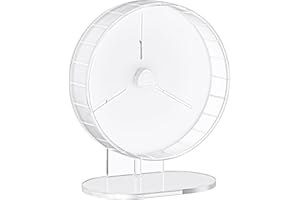 BUCATSTATE Ruota per esercizi per criceti silenziosa - Ruota per esercizi per criceti da 21 cm per criceti nani siriani, gerbilli, topi o altri piccoli animali domestici (bianco)