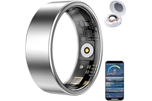 HPLSZCN Smart Ring, Size First, Health Ring No App Subscription, Heart Rate, Blood Oxygen, Fitness Monitor, Sleep Tracker, Women’s Health, Up to 7-Day Battery, Smart Rings for Men/Women (Silver, 13)