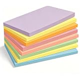Agoer 480 Sticky Notes, 76 x 127 mm Large Super Sticky Notes in Clear Colours, 8 Pads - 60 Sheets/Pad, 7 Colours Self-adhesiv