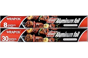 WRAPOK 2 x Aluminum Kitchen Foil Catering Baking Food Cooking Tin Foil Roll for BBQ, Grilling, Roasting - 30 cm x 38 m