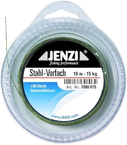 Zebco Terminale In Acciaio Per Pesca Al Luccio Con Gomma E Scatto - 30cm, 15kg (2 Pezzi) - 2