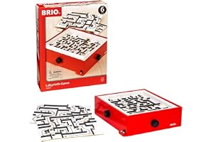 BRIO 34020 Labyrint (röd) med övningsplattor | Labyrinth (red) with Extra Boards 5 delar. Klassiker. Från 6 år. Kräver koncentration och tålamod.