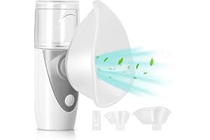AOFESEL Nebulisateur Inhalateur pour Adultes et Enfants, Silencieuse Aerosol Medical, Le taux d’Atomisation est Réglable,USB-C Rechargeable, 2 Masques et Embout Buccalpour des Maladies Respiratoires Efficac