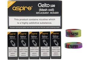 TESIYI Aspire Cleito 120 Mesh Coils 0.15 ohm Pro BVC Coil Atomizer Atomiser Pack of 5