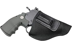 MAYMOC Étui IWB en Cuir suédé - Compatible pour la Plupart des Revolvers à Cadre J - Ruger LCR - Smith and Wesson Body Guard - Taurus - Charter et la Plupart des Pistolets de Type spécial .38