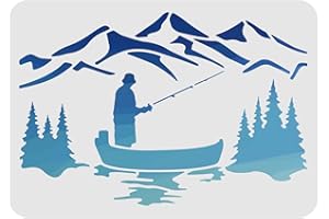 FINGERINSPIRE Plantillas de pintura de dibujo de montaña, plantillas de plástico de 29,7 x 21 cm, plantillas cuadradas reutilizables para pintar en madera, suelo, pared y tela