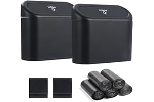 Mynoozi 2 Stück Mülleimer Auto mit 150 Stück Müllsäcke, Automülleinmer mit Deckel, Auto Mülleimer Klein, Multifunktional Hängende Aufbewahrungsbox, Auto Accessoires für die Lagerung und Organisation