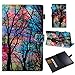 Produktbild Hülle für Fire HD 10 2017, LuckyW LederHülle für Amazon Fire HD 10,1 Zoll (7th Gen.- 2017 Modell) Ledertasche Brieftasche Flip Wallet Case Kuntsleder im Bookstyle Handyhülle Tasche Protective Shell Folio Klapphülle Bumper Case Cover - Baum