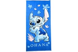 My sweety pop - Serviette de Plage Stitch - Serviette de Bain - Lilo et Stitch - Enfant - 70 x 140 cm - 100% Polyester - Vacances - Idée Cadeau - Stitch - Bleu Marine