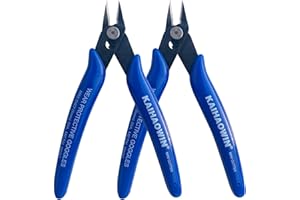 KAIHAOWIN 2 sztuki małych nożyc bocznych, 170 elektronicznych przecinaków do drutu, precyzyjne szczypce krawieckie, mini nożyce do cięcia drutu, do modelarstwa, rzemiosła, Schmmuck, niebieskie