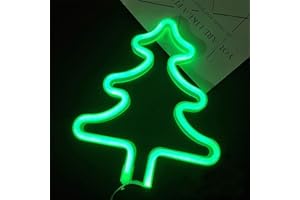 ENUOLI Christmas Tree LED Neon Sign Art Decorative Lights USB 3-AA Battery Powered Green Tree Night Light Wall Decor Home Wedding Party Decor Kids Room Living Room Decor Holiday Christmas LED Decor Lights