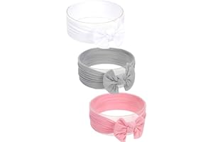 Hocaies Fasce Bambina Neonata Elastica Fascia Neonato Fasce per Bambini Fiocchi Fasce Capelli Bambina Fascia Bambina Accessori Fasce (3 Pezzi - I)