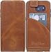 Produktbild Burkley Lederhülle geeignet für Samsung Galaxy S7 Edge Hülle Handyhülle - Schutzhülle Flip Cover Case für das Galaxy S7 Edge mit Kartenfach (Cognac)
