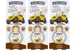 TIENDIFY - Pack de 3 Ambientadores Coche 2en1 The Fruit Company | Aroma Frutal, Absorbe Olores, Sin Alcohol, Extractos Naturales | Rejilla o Colgante | Larga Duración +45 Días (COCO)
