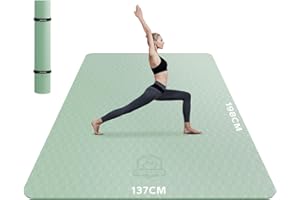 HAPBEAR Tappetino Yoga Grande, 183x116cm /198×137cm×6mm/183x122cm×8mm, Antiscivolo Professionale Con Superficie Testurizzata per Yoga, Ginnastica, Allenamento, Pilates