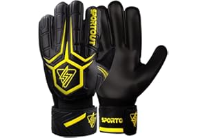 SPORTOUT Goalkeeper Gloves - Breathable Football Goalie Gloves with Fingersave, 4mm Latex, for Kids, Youth and Adult