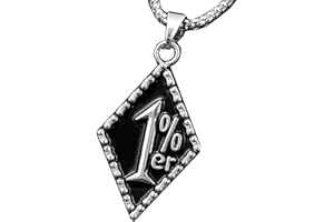 Crazy Hunter One Percent 1% ER Pendant Chain Necklace Man 316L Stainless Steel Biker Jewelry Blue Red Balck