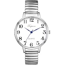 OIDEA Orologio Ad Anello Elastico Da Donna - Quadrante Analogico Con Numeri Arabi, Acciaio Inox Color Oro, Regolabile - 4