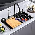 Kitchen Sink 30x18 Multifunction Waterfall Sink 304 stainless steel sink all in Faucet With Included All Accessories (SINK 30X18)