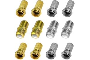 LYTIVAGEN Kit de Conector Tipo F para Extensión de Cable Coaxial con 8 PCS Conectores RG6 y 4 PCS Acopladores Hembra Cable Adaptador de Antena para Sky/Freesat/Virgin Media