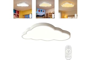 YRHome 48W Dimmable Nuage LED Plafonnier Effet Nuage Lampe Acrylique IP44 avec Télécommande Chambre Enfant Lampe Ultra Mince Chambre Enfant Lampe