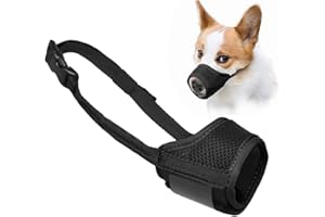 AEIOPRS 1 szt. Kaganiec dla małych średnich psów miękki kaganiec dla psów zapobiega żuciu gryzienia szczekania i gryzienia dla Chihuahua Shih Tzu czarny