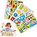 Produktbild MUYU 3 Stück Holzpuzzle Kinder Puzzle Spielzeug Aufklärungspuzzle für die frühe Aufklärung Am besten für 2-5-jährige Kinder und Mädchen im Vorschulalter,B