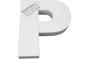 Decoporex - Letra P de poliestireno de 20 cm de Alto. Letra P de poliestireno expandido.