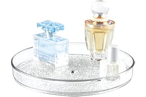 mDesign Organizer obrotowy – Plastikowy pojemnik na kosmetyki – Organizer do kosmetyków – Przezroczysty