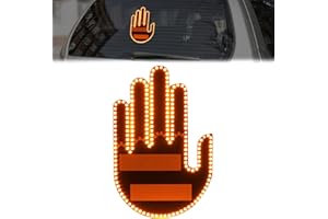 Guegine Car Led Sign Funny Gesture Light for Car Back Window Finger Flicker Car Light LED Funny Car Accessories for Men Women Car Rear Window Signs Car Gadgets and Road Rage Signs With Remote Control