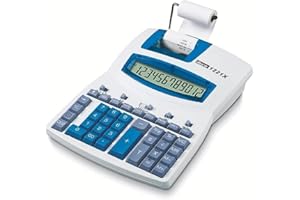 Ibico, Calculatrice imprimante semi-professionnelle 1221X, compacte, Blanc/Bleu, 212 x 64 x 278 mm, IB410055