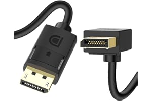 J&D Kabel DisplayPort 1.4, kąt 90 stopni do góry Kabel DisplayPort V1.4 obsługujący do 8K/60Hz, 4K/144Hz, 2 metry