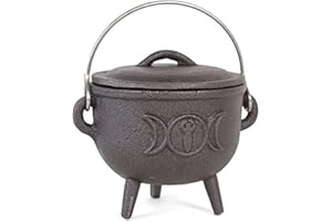 SOMETHING DIFFERENT Quelque Chose de différent Chaudron en Fonte avec Triple Lune, Noir, 11 cm