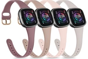TOBFIT Strap compatible for Fitbit Versa 3 Straps/Sense/Sense 2 Strap for Women Men, Soft Slim Thin Silicone Replacement Band Wristband Watchband for Fitbit Versa 4