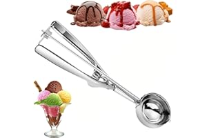Wenrecu Edelstahl-Eisportionierer, 6 cm Durchmesser, mit Auslöser für Eis, Kekse, Kuchenteig, Muffins, Fleischbällchen, Pfannkuchen