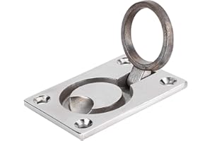 QIILU Uchwyt łodzi, uchwyt pierścieniowy ze stali nierdzewnej, spłuczka do spłuczki, podnośnik pociągowy, sprzęt łodziowy