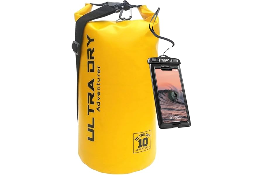 Ultra Dry Adventurer Premium Waterproof Bag, Sack with Phone Dry Bag and Long Adjustable Shoulder Strap Included, Perfect for Kayaking/Boating/Canoeing/Fishing/Rafting/Swimming/Camping/Snowboarding