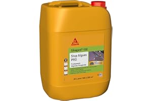 SIKA - Traitement algicide et fongicide - Sikagard 130 Stop Algues Pro - Formule professionnelle - Prête à l'emploi - Anti-algues vertes/rouges et résidus noirs pour Mur/Façade/Toiture/Terrasse - 20L