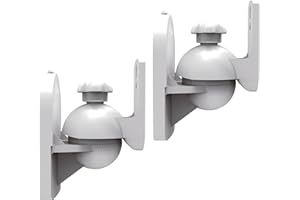 RICOO Supporti Universali per Casse, LH028-W Altoparlanti da Parete, Supporti a muro per casse acustiche, Supporti per altoparlanti Orientabile e Inclinabile, 50x87x64mm, Set di 2, Bianco